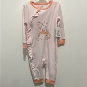 Disney Pink and Orange Pooh Bear Footie